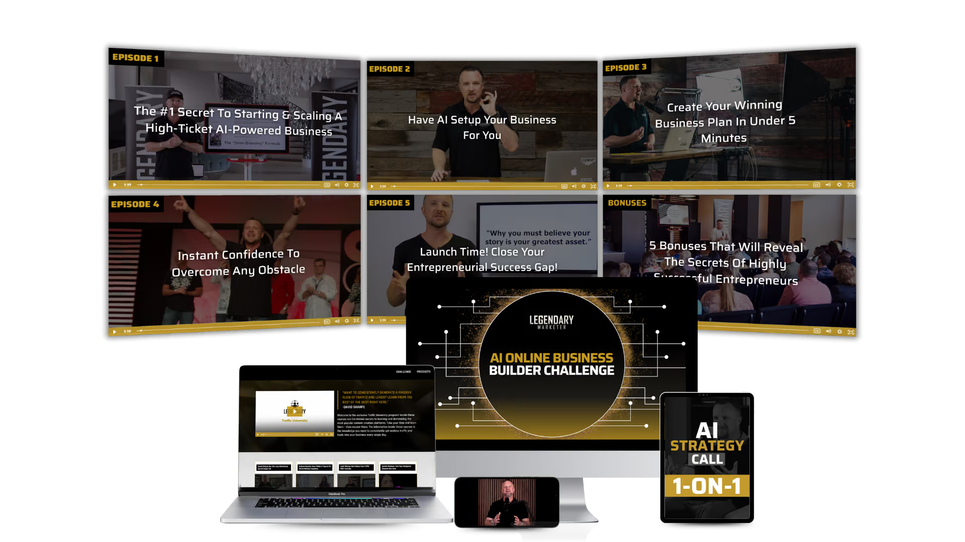 AI Online Business Builder Challenge Mockups